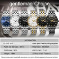 Men's Watches Luxury Fashion Chronograph Waterproof Military Quartz WristWatch  for Men Stainless Steel Band White Blue